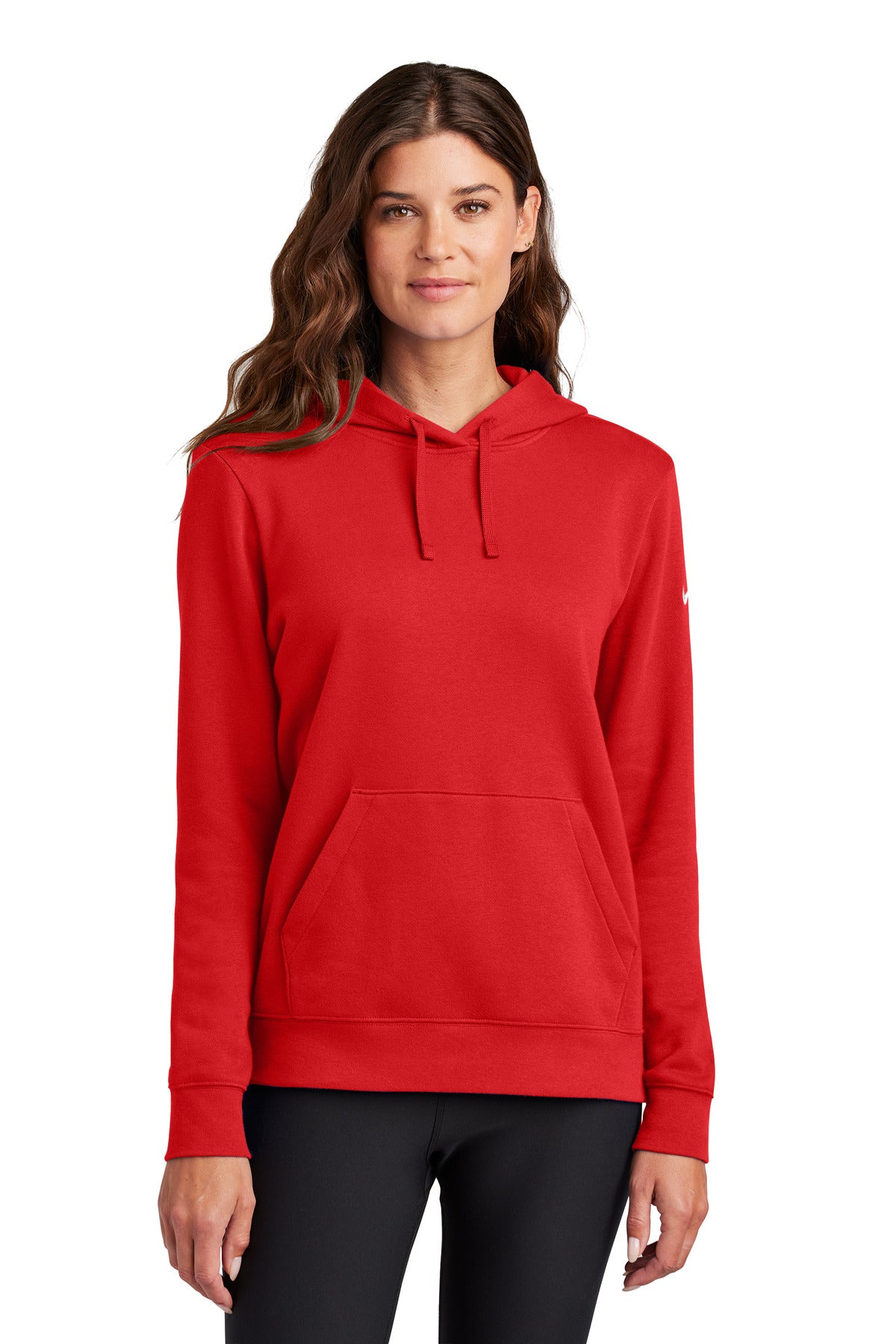 Nike Women's Club Fleece Sleeve Swoosh Pullover Hoodie NKFD9889 - EMBROIDERED