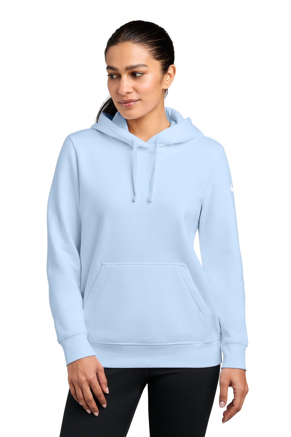 Nike Women's Club Fleece Sleeve Swoosh Pullover Hoodie NKFD9889 - EMBROIDERED