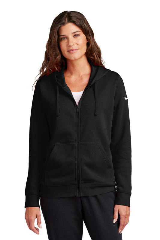 Nike Women's Club Fleece Sleeve Swoosh Full-Zip Hoodie NKFD9890 - EMBROIDERED