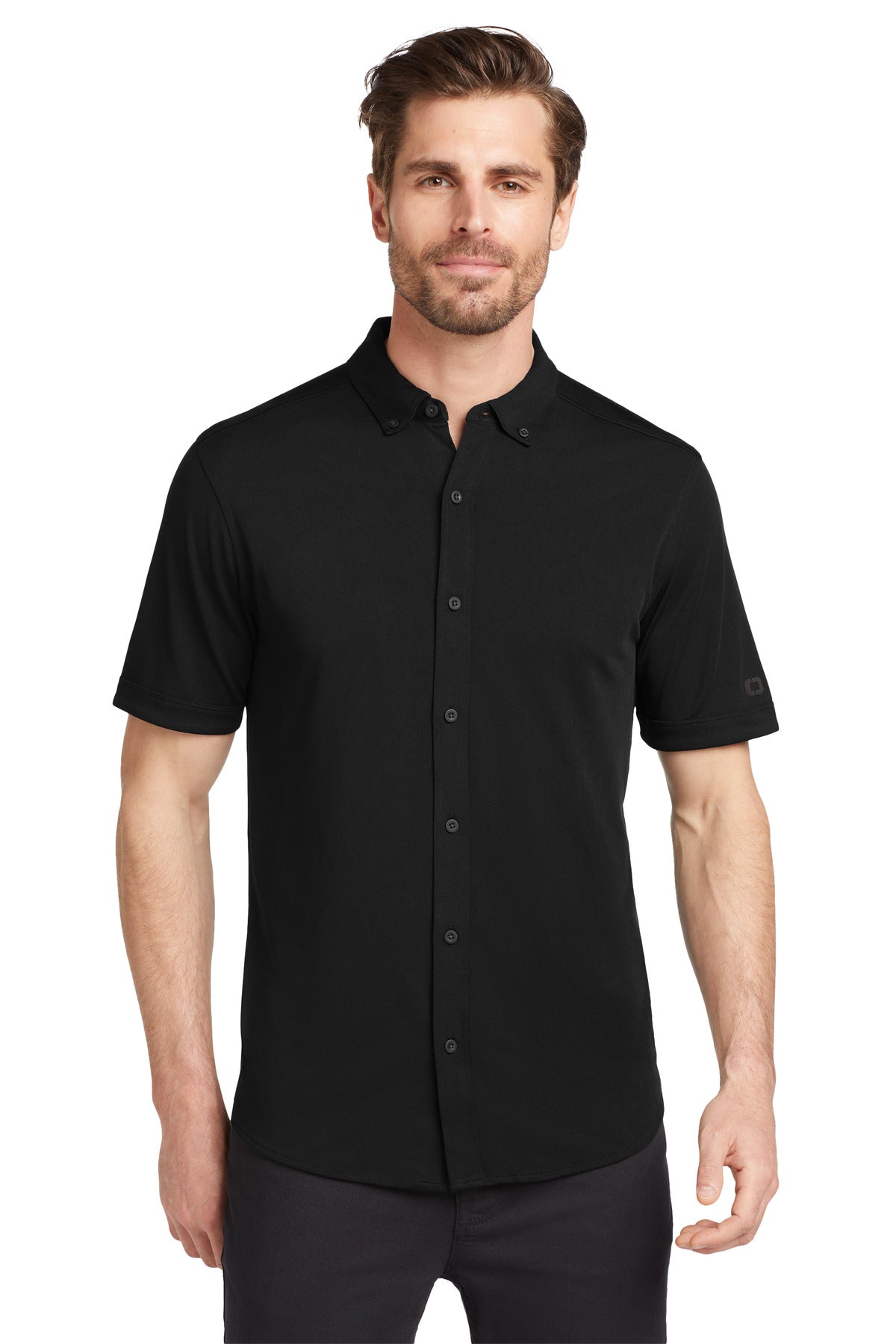 OGIO  Gravitate Full-Button Polo. OG141 - EMBROIDERED