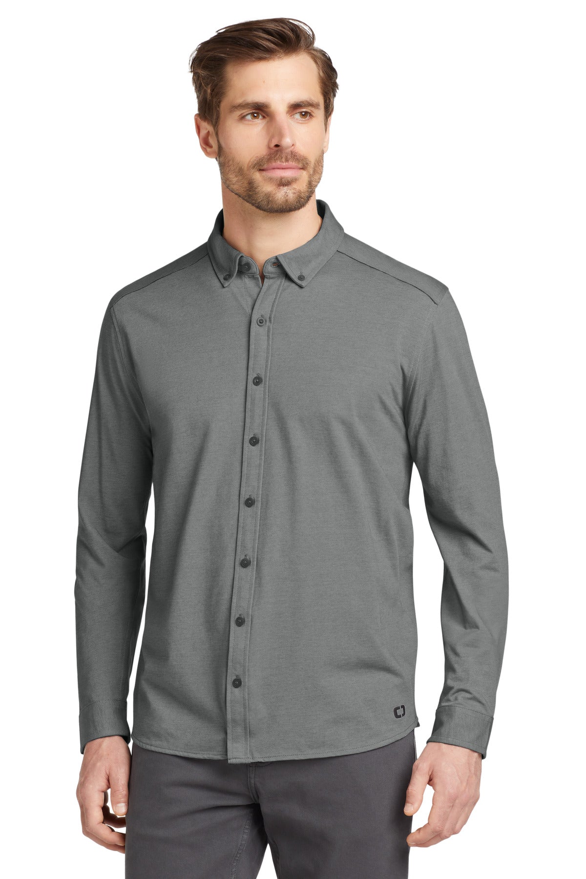 OGIO   Code Stretch Long Sleeve Button-Up. OG145 - EMBROIDERED