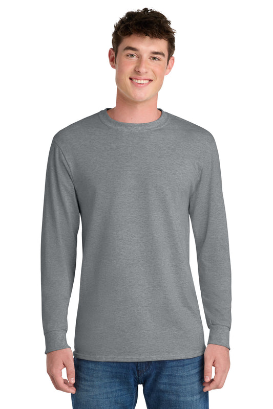 Port & Co Tall Long Sleeve Core Blend Tee. PC55LST - EMBROIDERED
