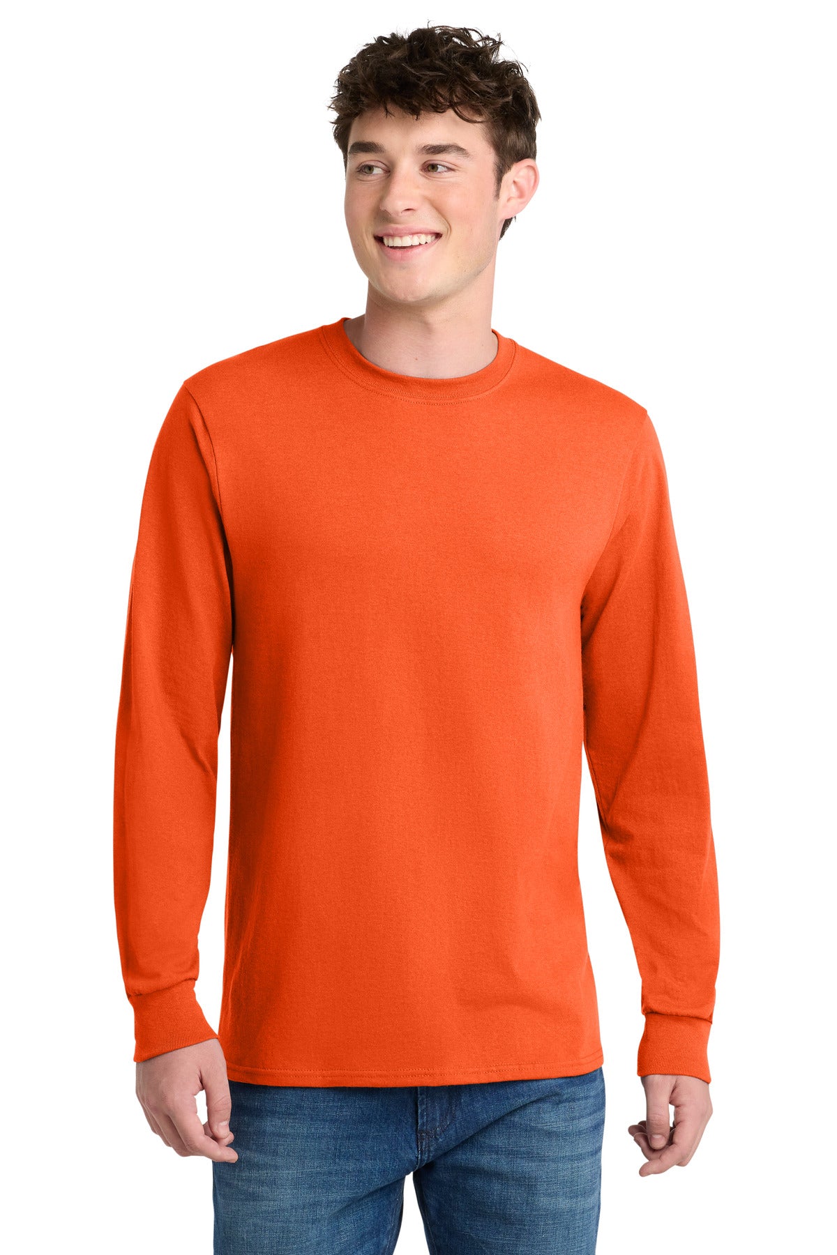 Port & Co Tall Long Sleeve Core Blend Tee. PC55LST - EMBROIDERED
