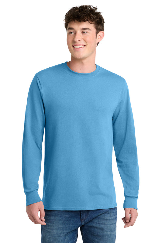 Port & Co Long Sleeve Core Blend Tee. PC55LS - EMBROIDERED