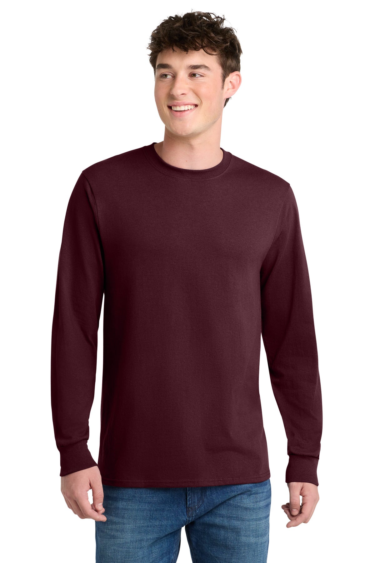 Port & Co Long Sleeve Core Blend Tee. PC55LS - EMBROIDERED