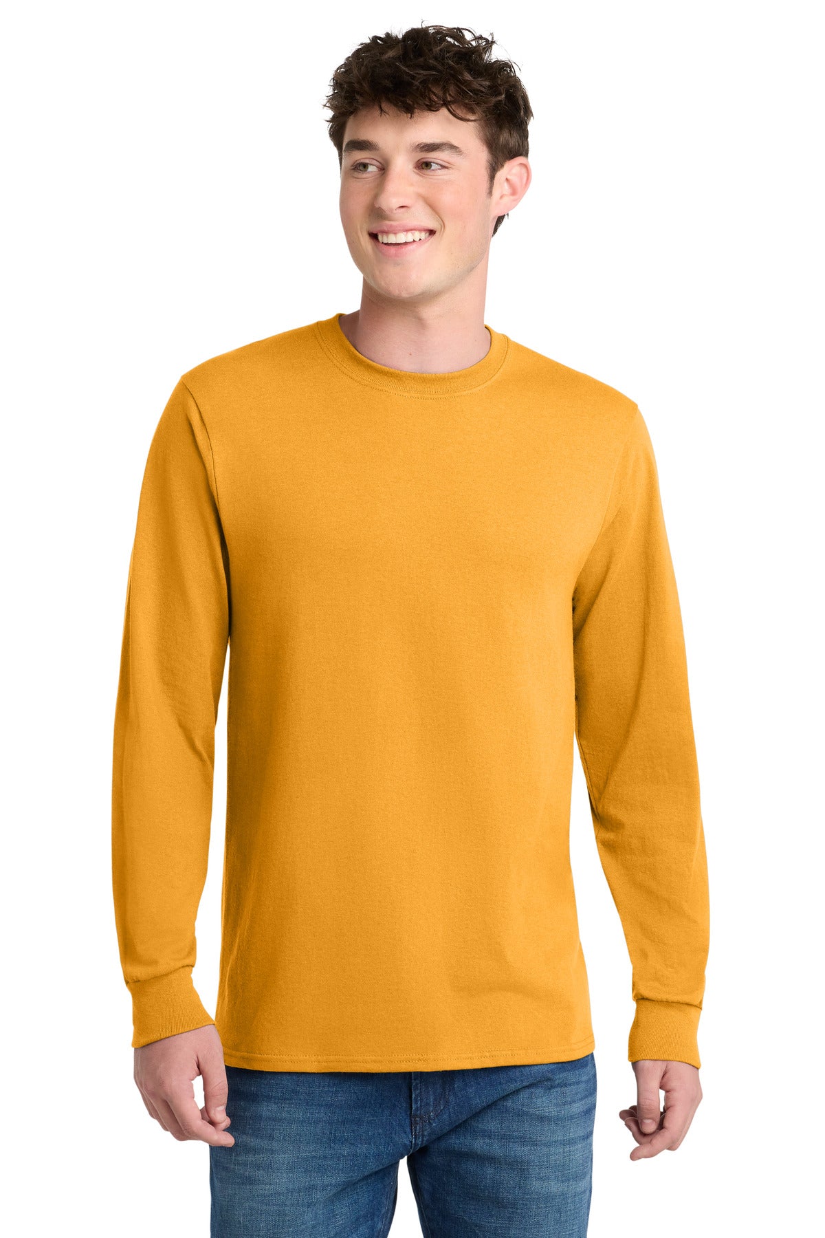 Port & Co Long Sleeve Core Blend Tee. PC55LS - EMBROIDERED