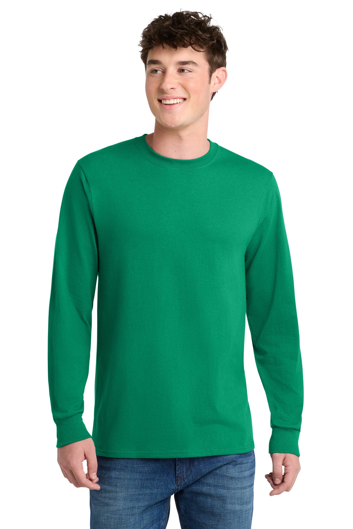 Port & Co Long Sleeve Core Blend Tee. PC55LS - EMBROIDERED