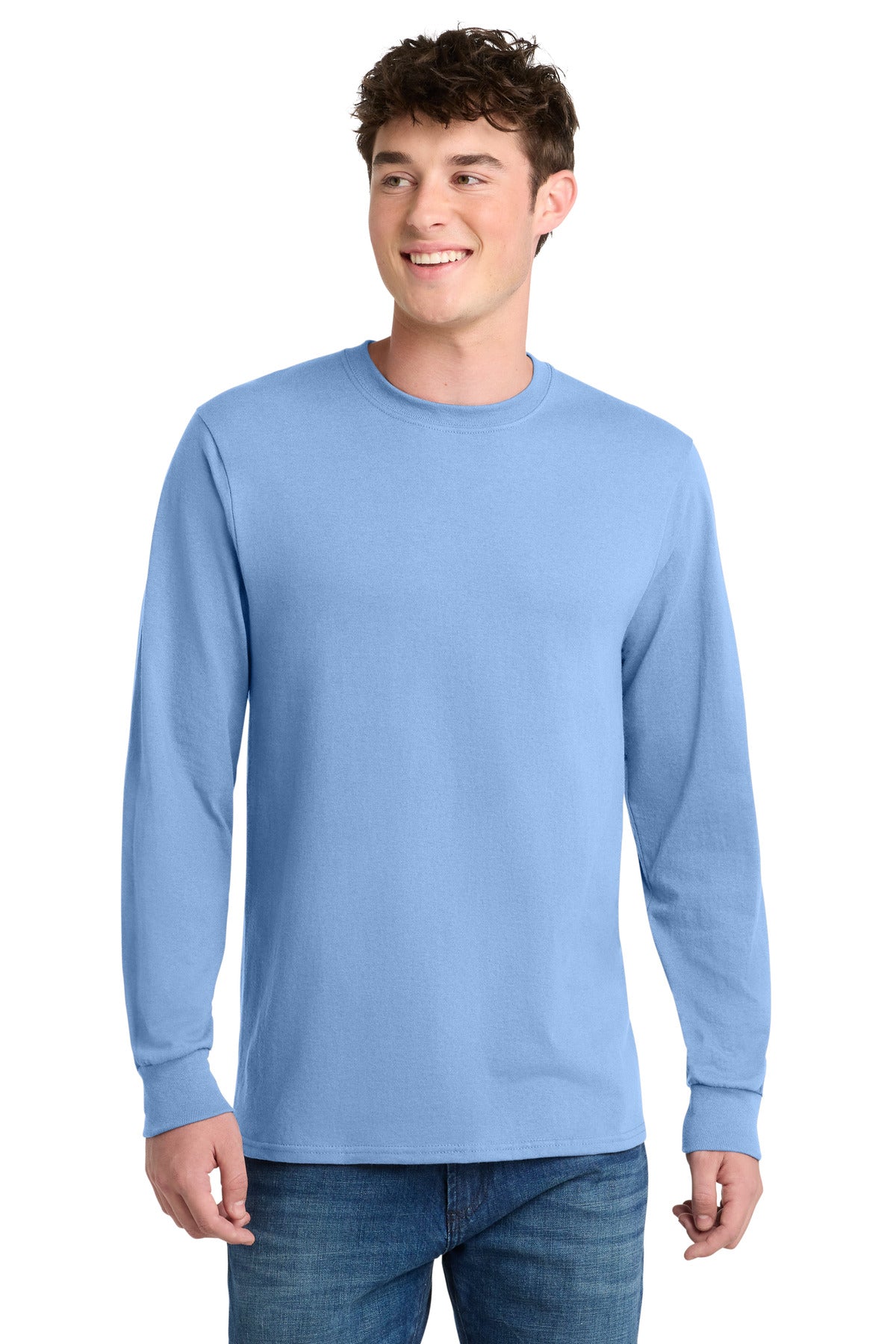 Port & Co Long Sleeve Core Blend Tee. PC55LS - EMBROIDERED