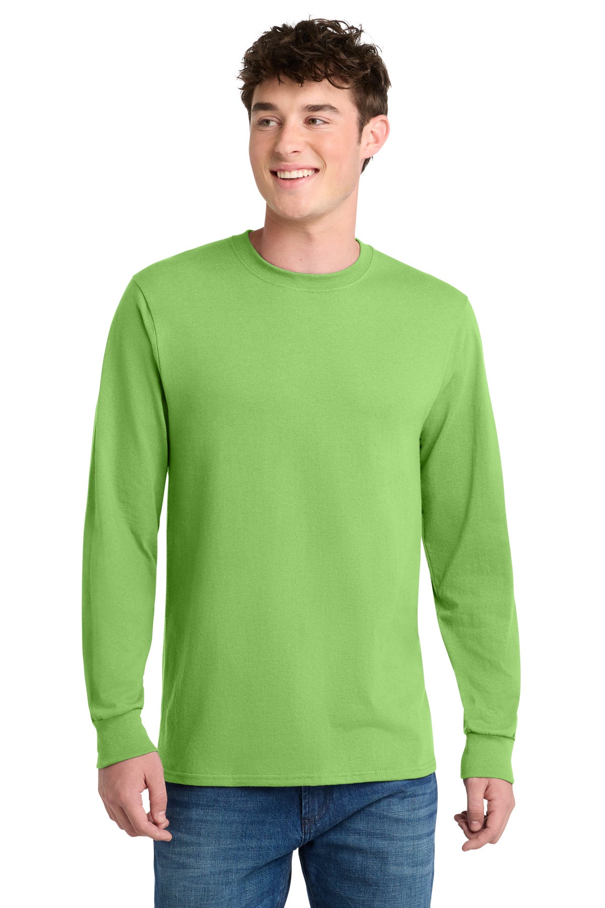 Port & Co Long Sleeve Core Blend Tee. PC55LS - EMBROIDERED