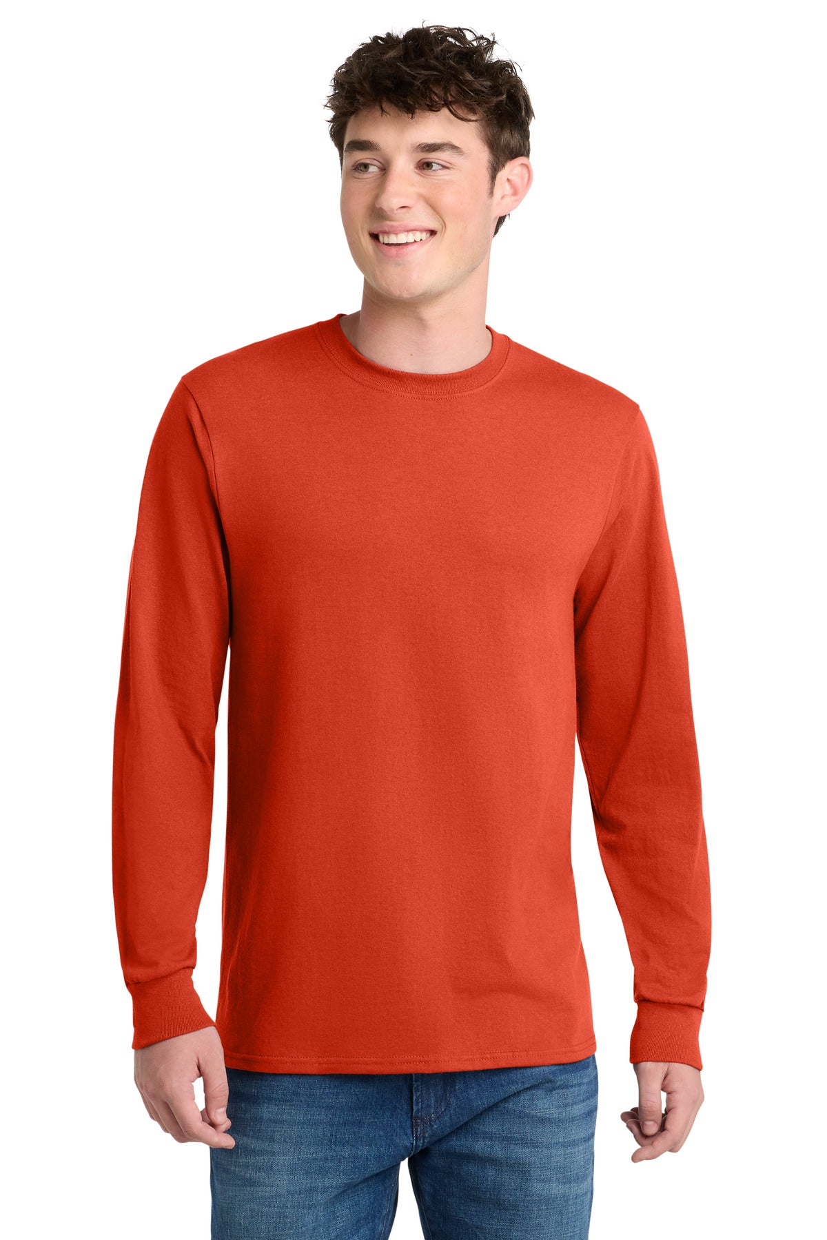 Port & Co Long Sleeve Core Blend Tee. PC55LS - EMBROIDERED
