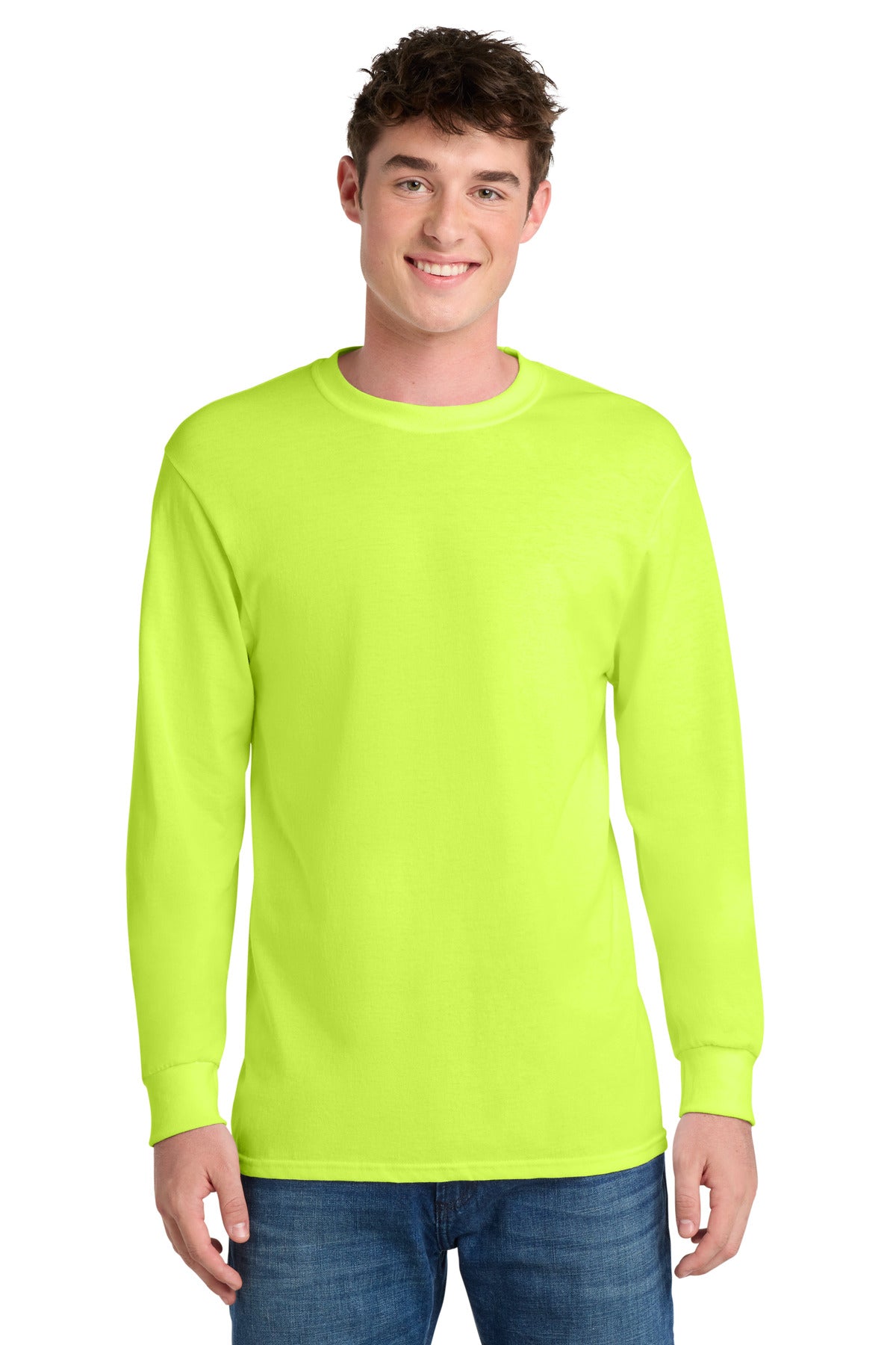 Port & Co Long Sleeve Core Blend Tee. PC55LS - EMBROIDERED