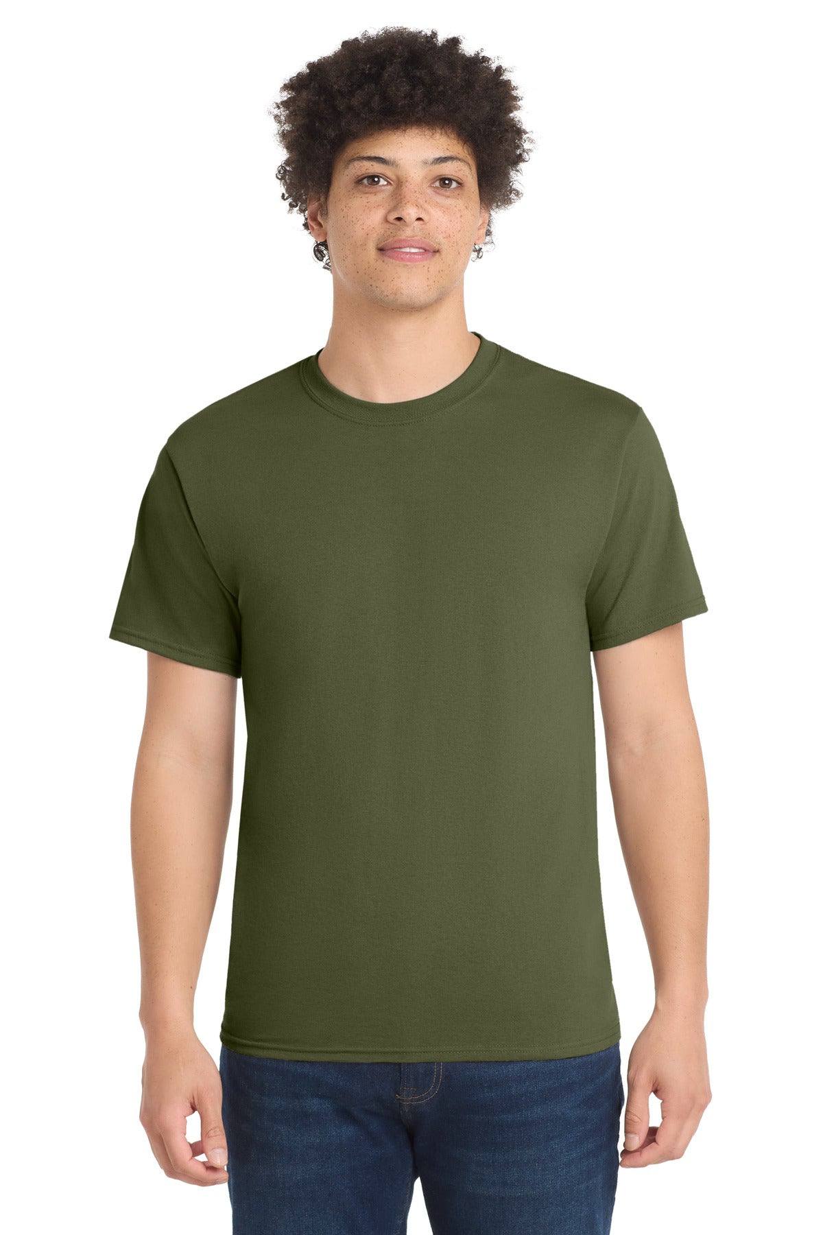 Port & Co Core Blend Tee.  PC55 - EMBROIDERED