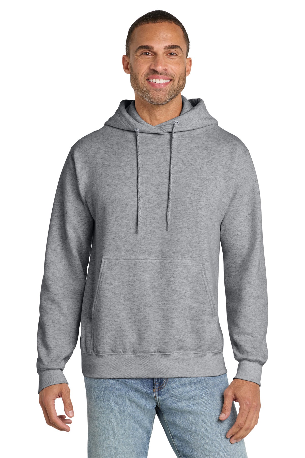 Port & Co Essential Fleece Pullover Hooded Sweatshirt. PC90H - EMBROIDERED