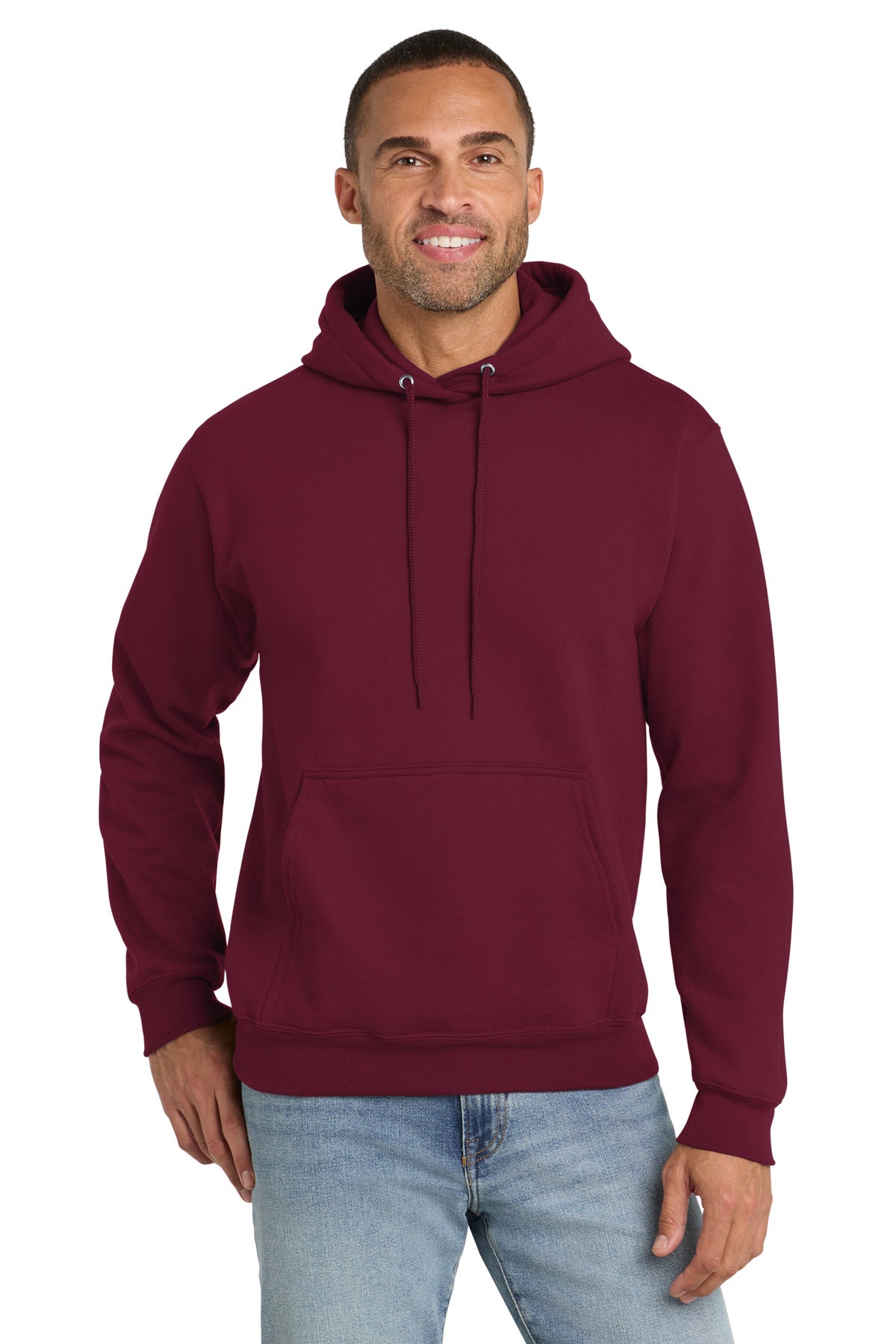 Port & Co Essential Fleece Pullover Hooded Sweatshirt. PC90H - EMBROIDERED