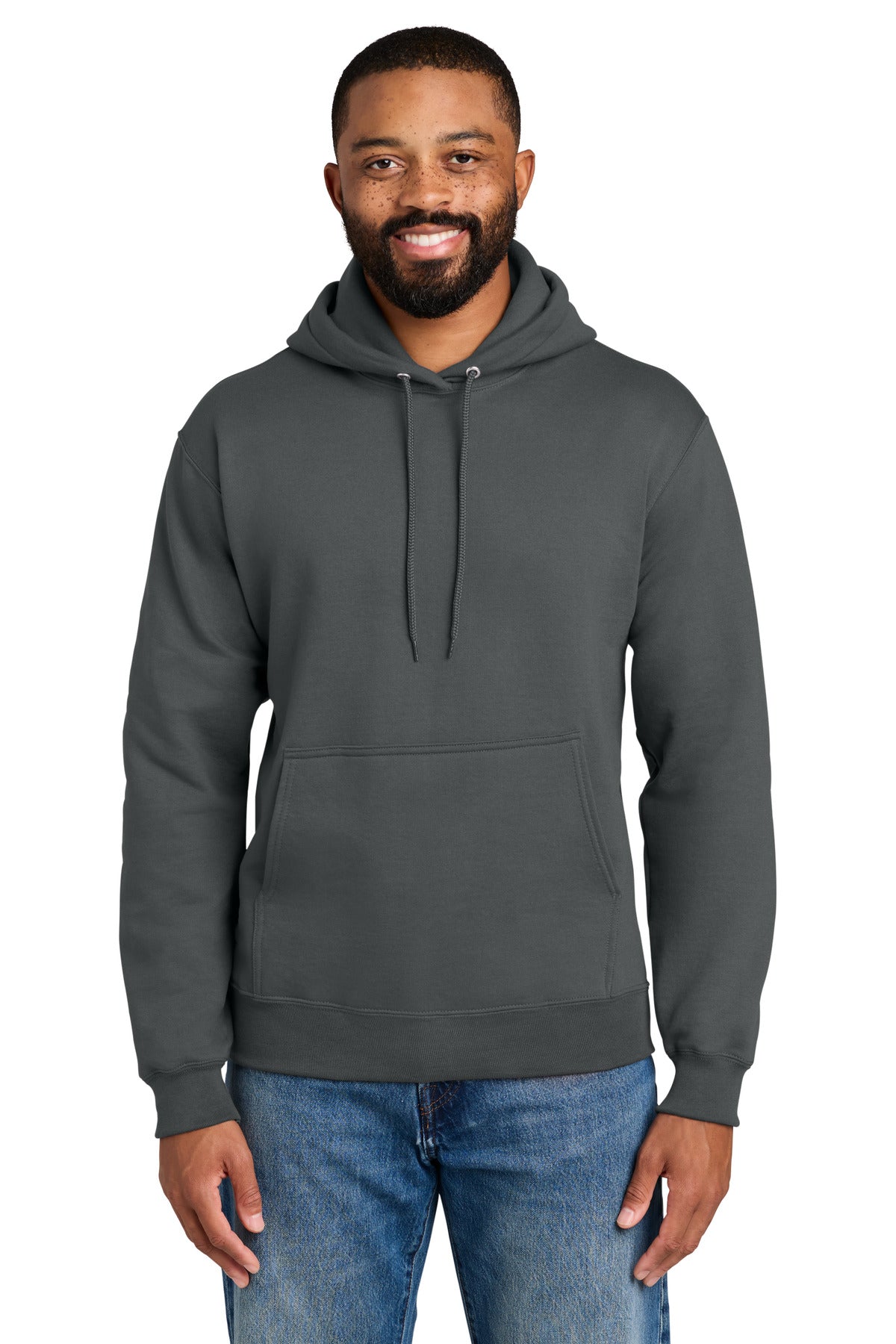 Port & Co Essential Fleece Pullover Hooded Sweatshirt.  PC90H - EMBROIDERED