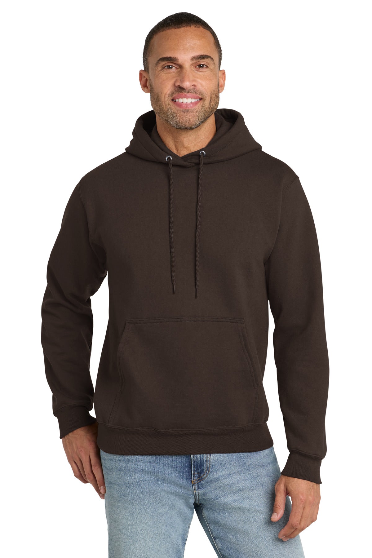 Port & Co Essential Fleece Pullover Hooded Sweatshirt. PC90H - EMBROIDERED