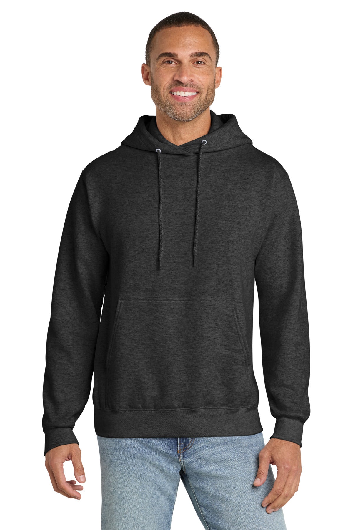 Port & Co Essential Fleece Pullover Hooded Sweatshirt. PC90H - EMBROIDERED