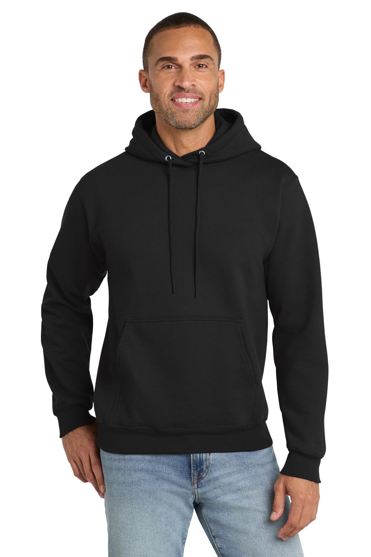 Port & Co Essential Fleece Pullover Hooded Sweatshirt. PC90H - EMBROIDERED
