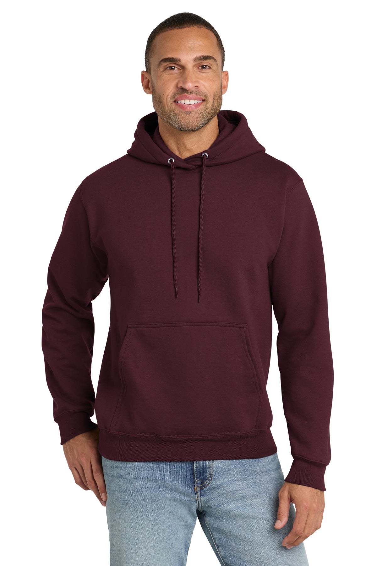 Port & Co Essential Fleece Pullover Hooded Sweatshirt. PC90H - EMBROIDERED
