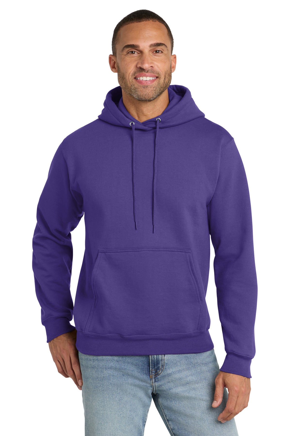 Port & Co Essential Fleece Pullover Hooded Sweatshirt. PC90H - EMBROIDERED