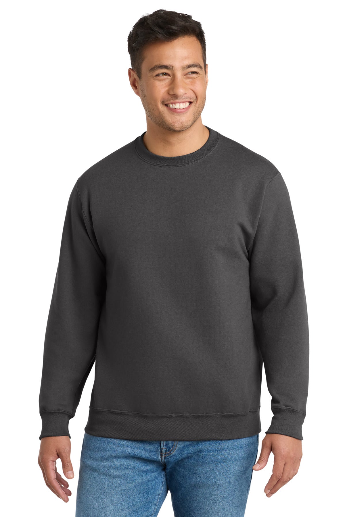 Port & Co Essential Fleece Crewneck Sweatshirt.  PC90 - EMBROIDERED