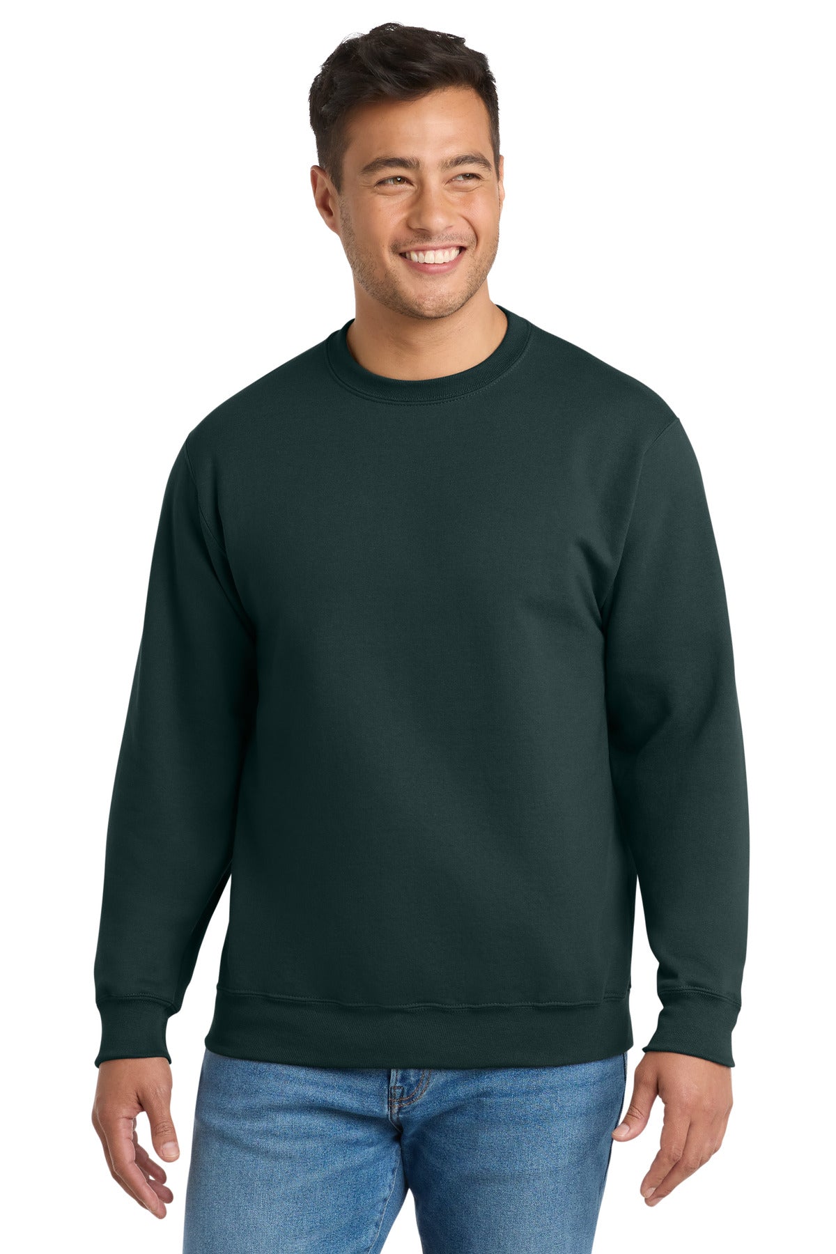 Port & Co Essential Fleece Crewneck Sweatshirt.  PC90 - EMBROIDERED