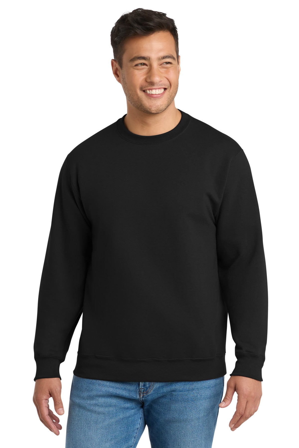Port & Co Essential Fleece Crewneck Sweatshirt.  PC90 - EMBROIDERED