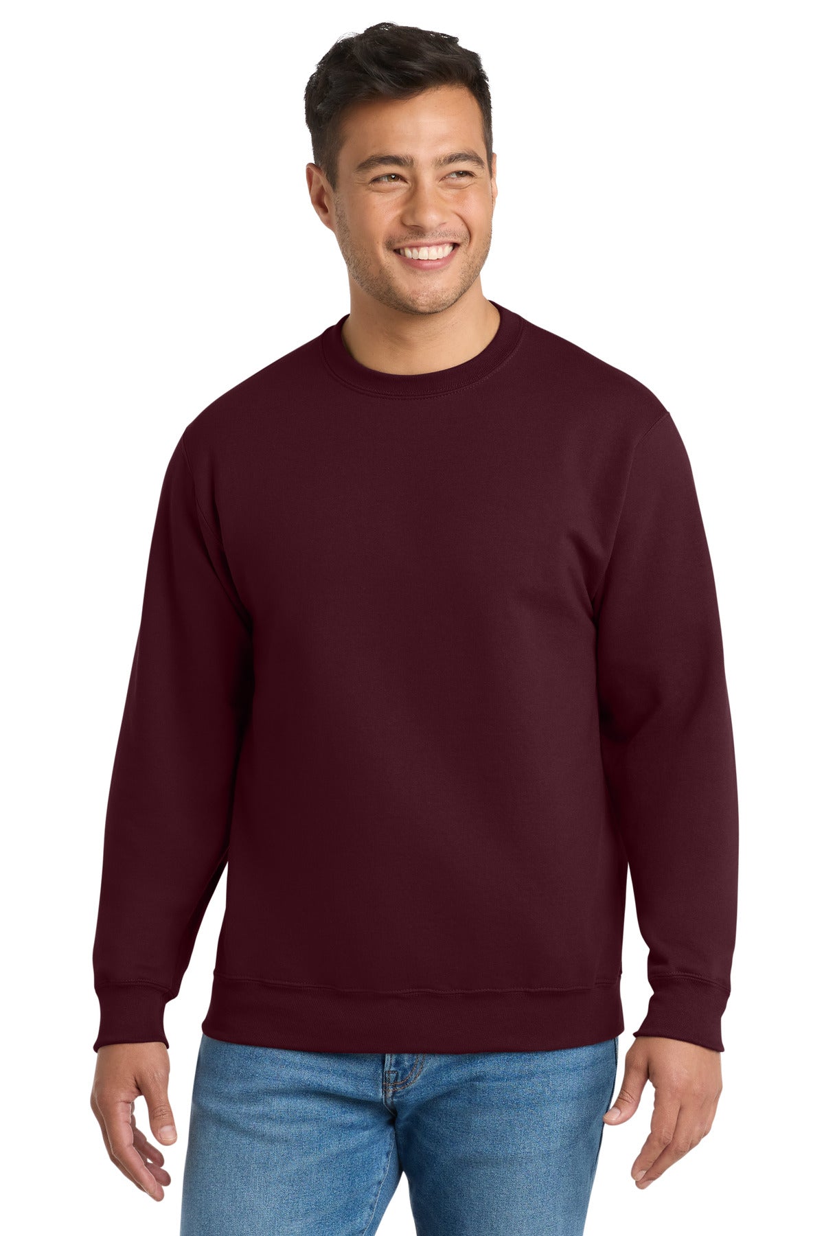 Port & Co Essential Fleece Crewneck Sweatshirt.  PC90 - EMBROIDERED
