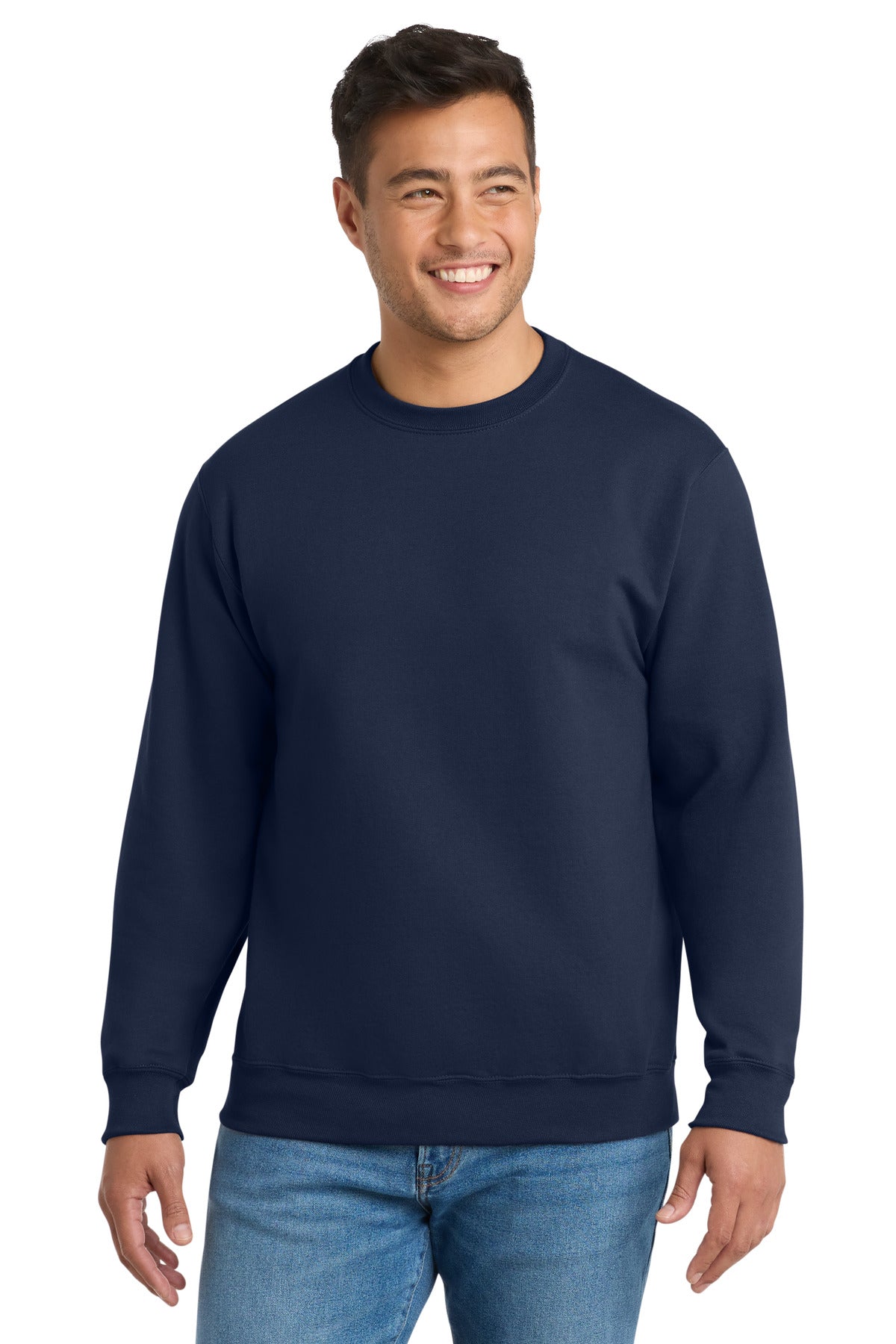 Port & Co Essential Fleece Crewneck Sweatshirt.  PC90 - EMBROIDERED