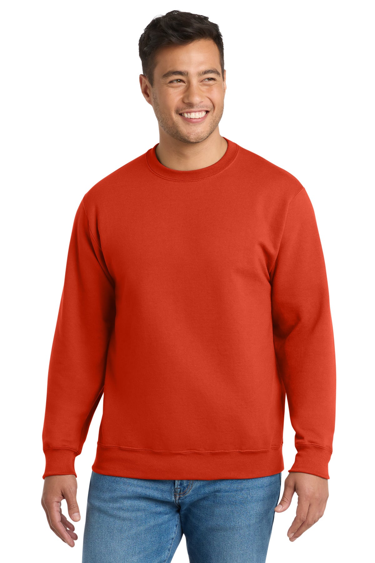 Port & Co Essential Fleece Crewneck Sweatshirt.  PC90 - EMBROIDERED