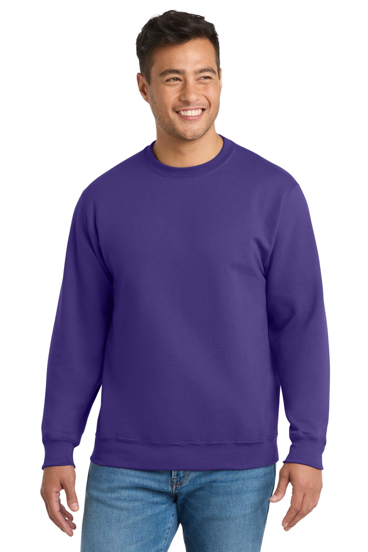 Port & Co Essential Fleece Crewneck Sweatshirt.  PC90 - EMBROIDERED