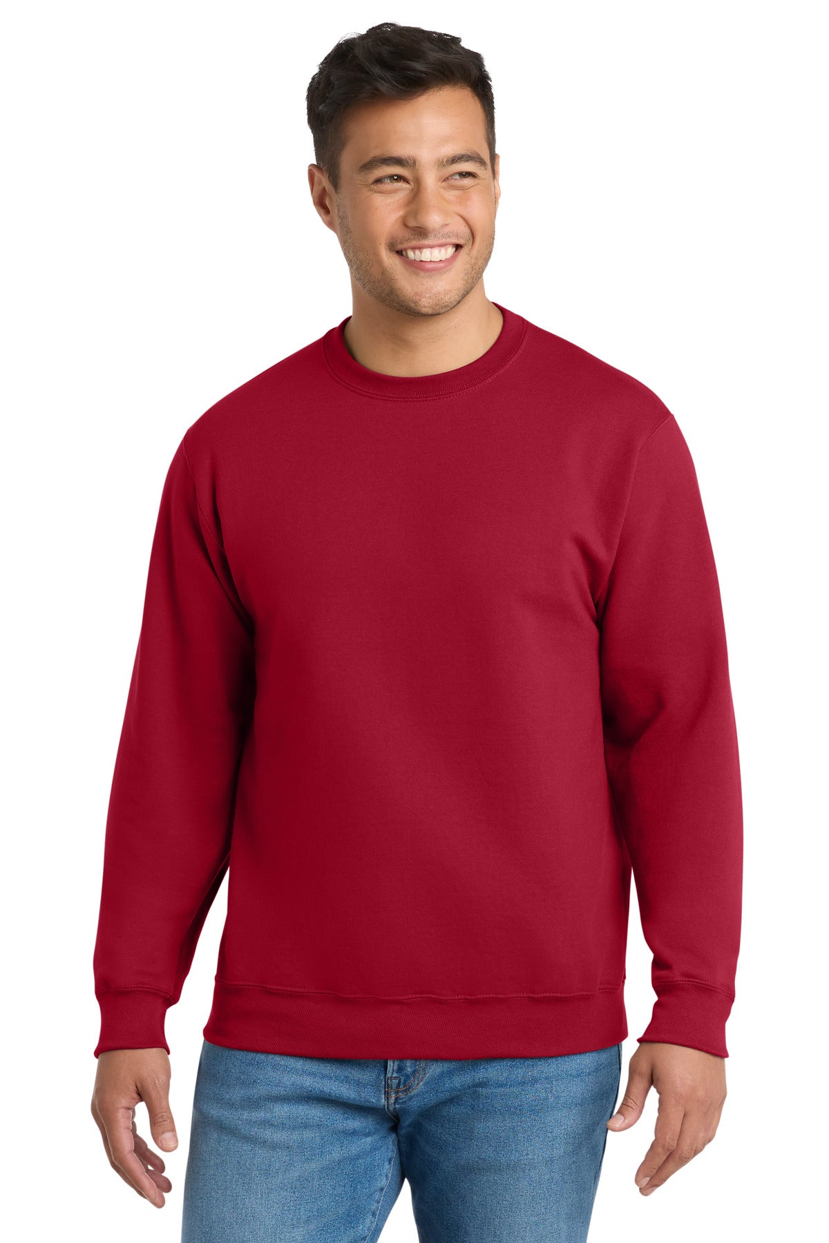 Port & Co Essential Fleece Crewneck Sweatshirt.  PC90 - EMBROIDERED