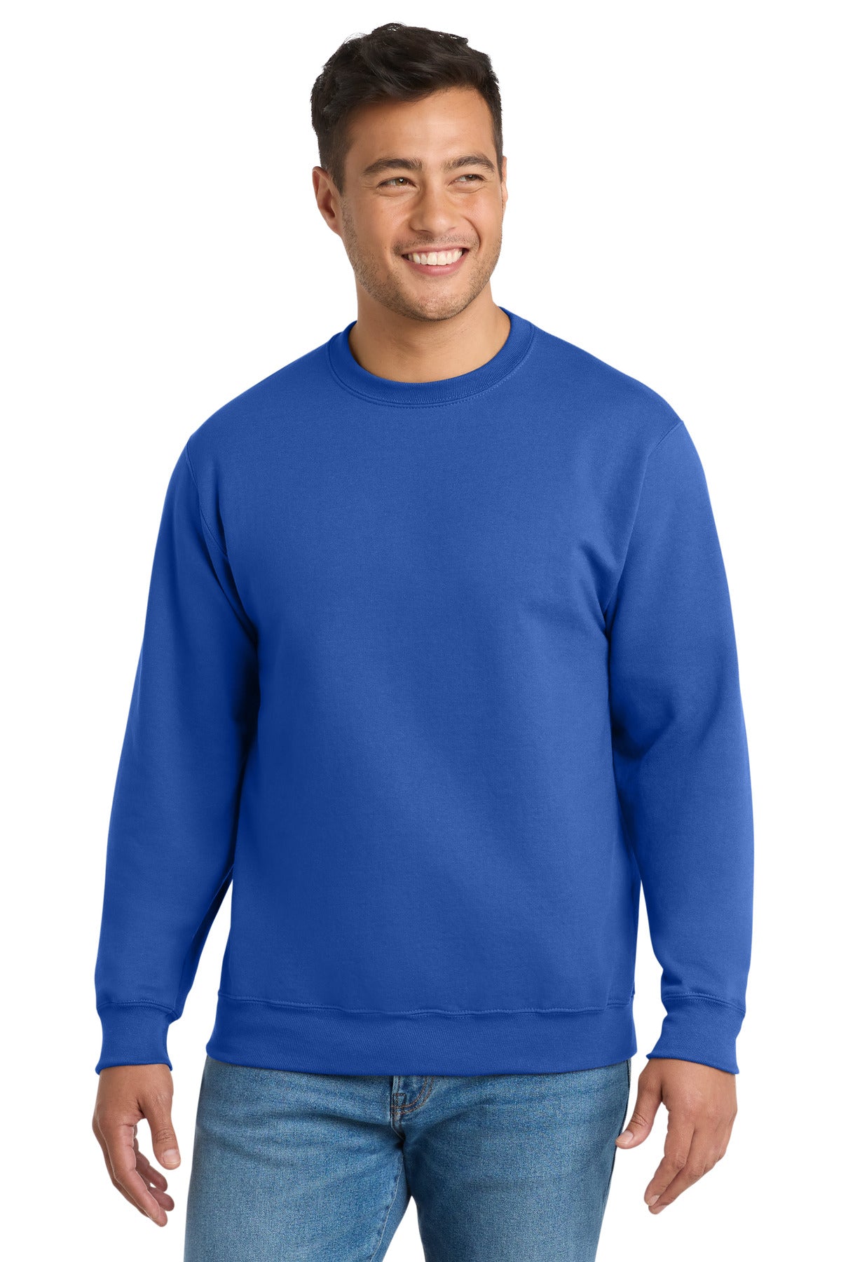 Port & Co Essential Fleece Crewneck Sweatshirt.  PC90 - EMBROIDERED