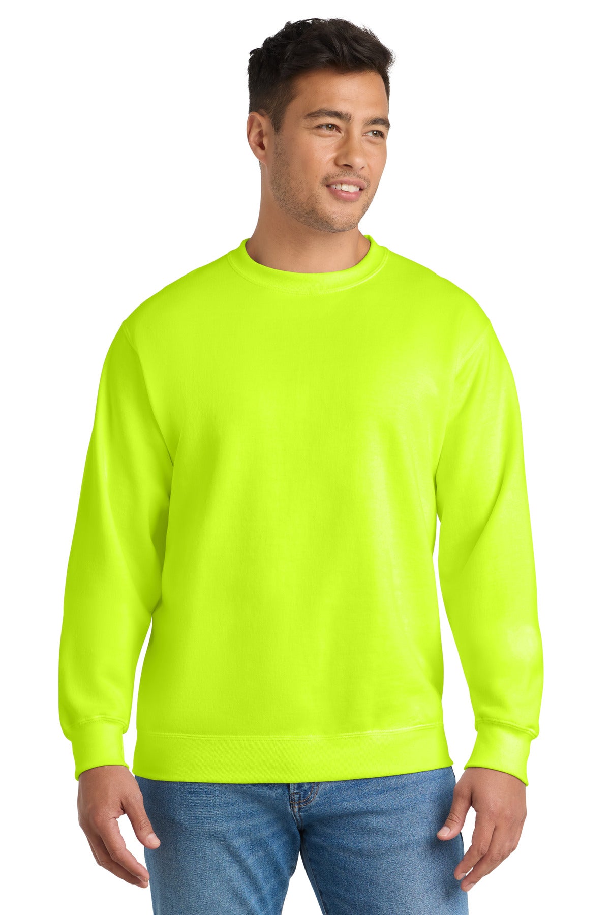 Port & Co Essential Fleece Crewneck Sweatshirt.  PC90 - EMBROIDERED