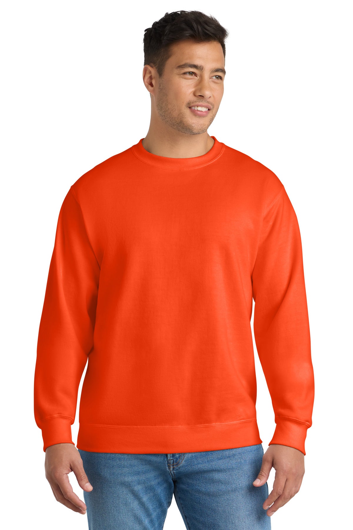 Port & Co Essential Fleece Crewneck Sweatshirt.  PC90 - EMBROIDERED