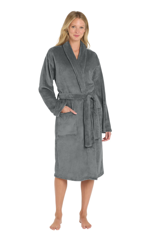 Port Authority Plush Microfleece Shawl Collar Robe. R102 - EMBROIDERED