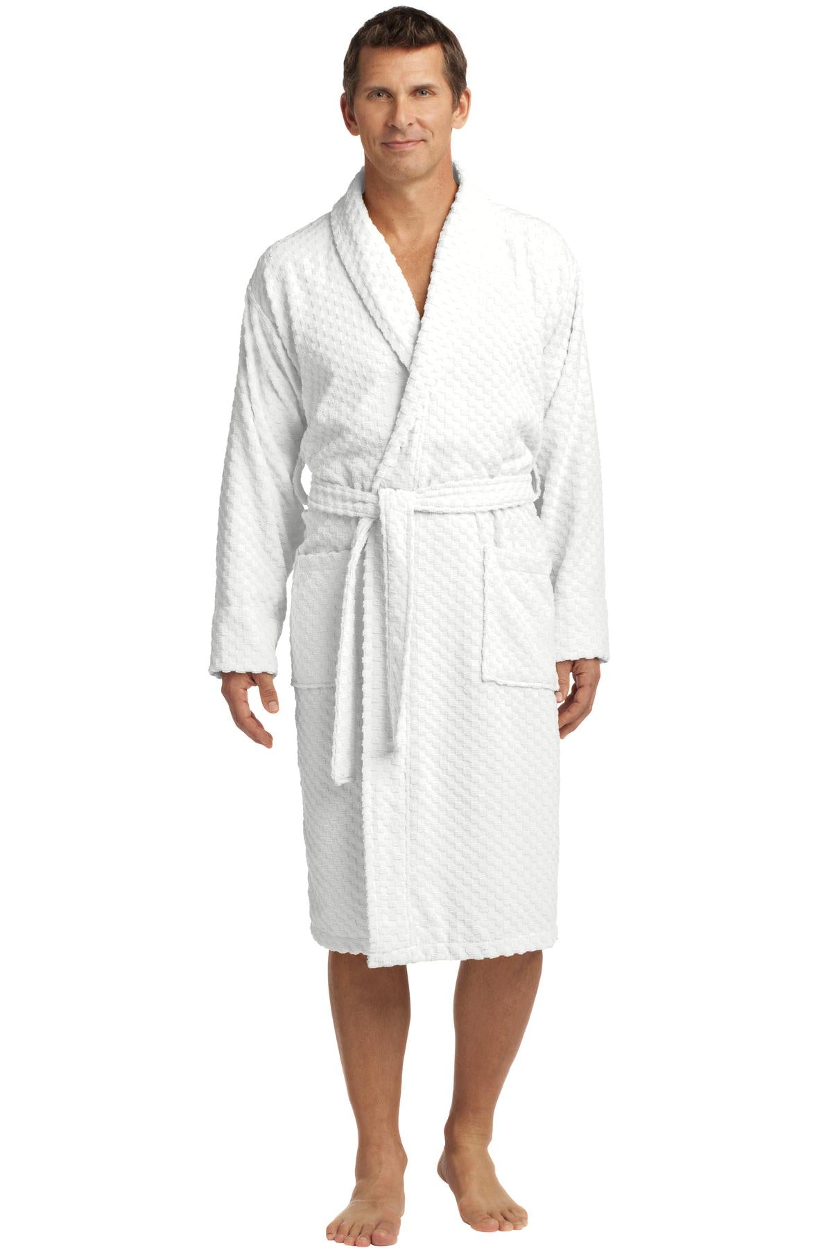Port Authority Checkered Terry Shawl Collar Robe. R103 - EMBROIDERED