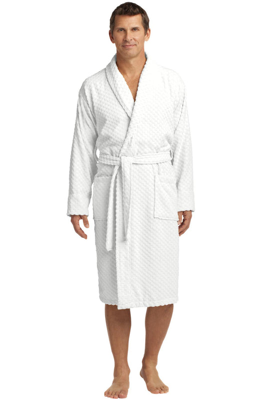 Port Authority Checkered Terry Shawl Collar Robe. R103 - EMBROIDERED