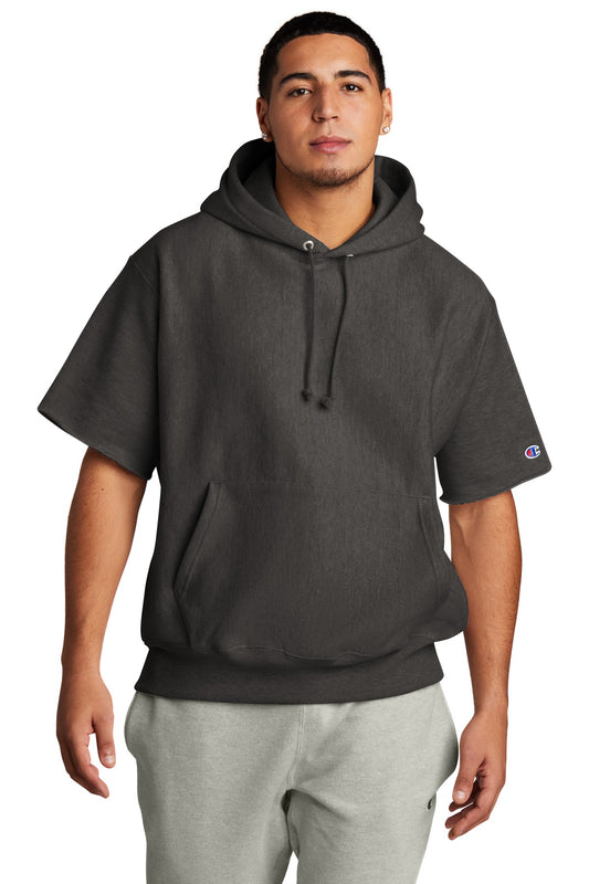 Champion Reverse Weave Short Sleeve Hooded Sweatshirt S101SS - EMBROIDERED