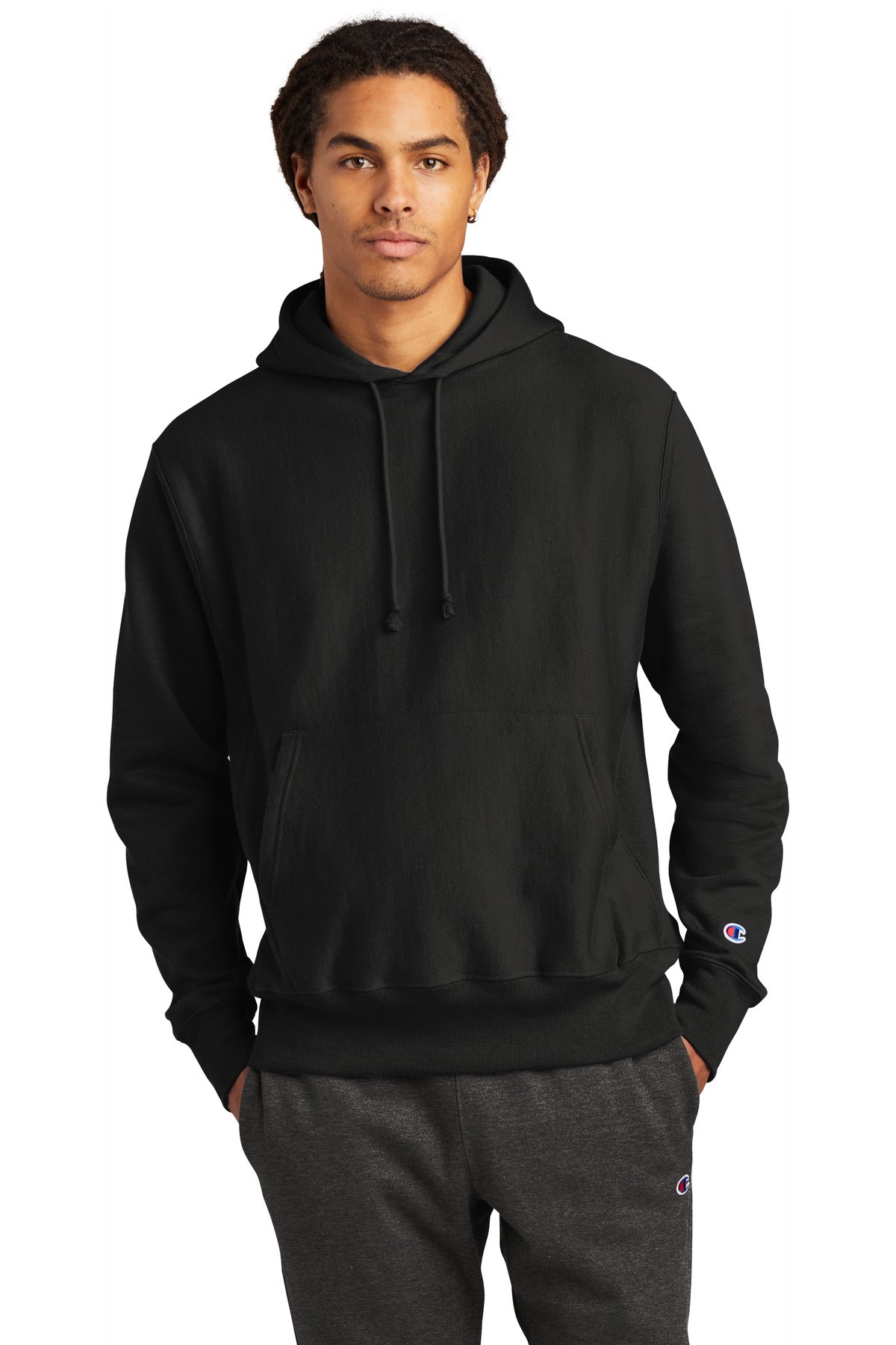 Champion Reverse Weave Hooded Sweatshirt S101 - EMBROIDERED