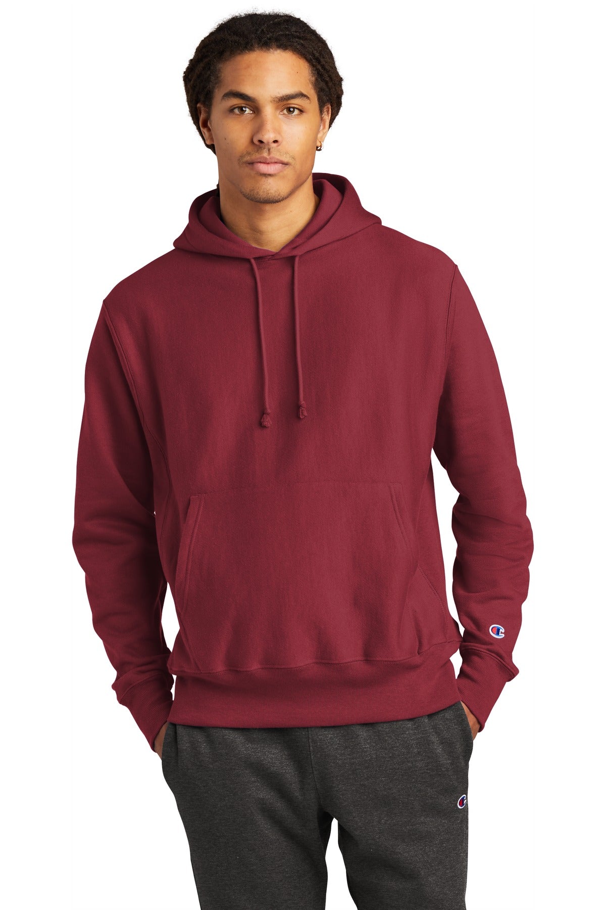 Champion Reverse Weave Hooded Sweatshirt S101 - EMBROIDERED