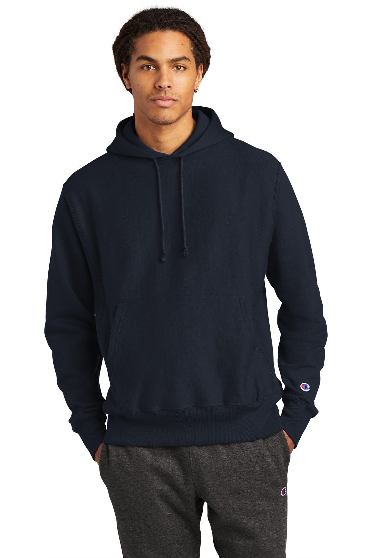 Champion Reverse Weave Hooded Sweatshirt S101 - EMBROIDERED