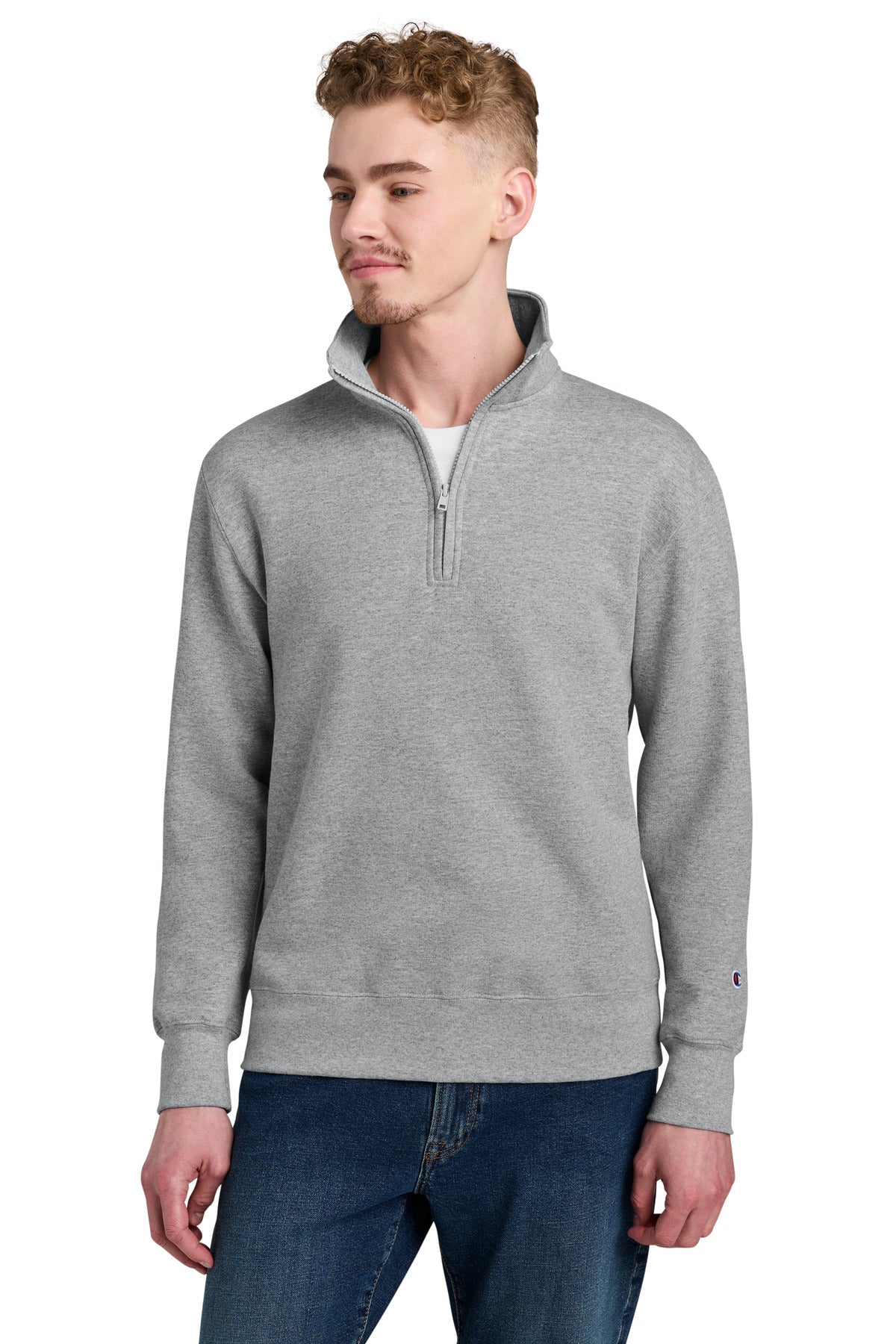 Champion Powerblend 1/4-Zip Sweatshirt S450 - EMBROIDERED