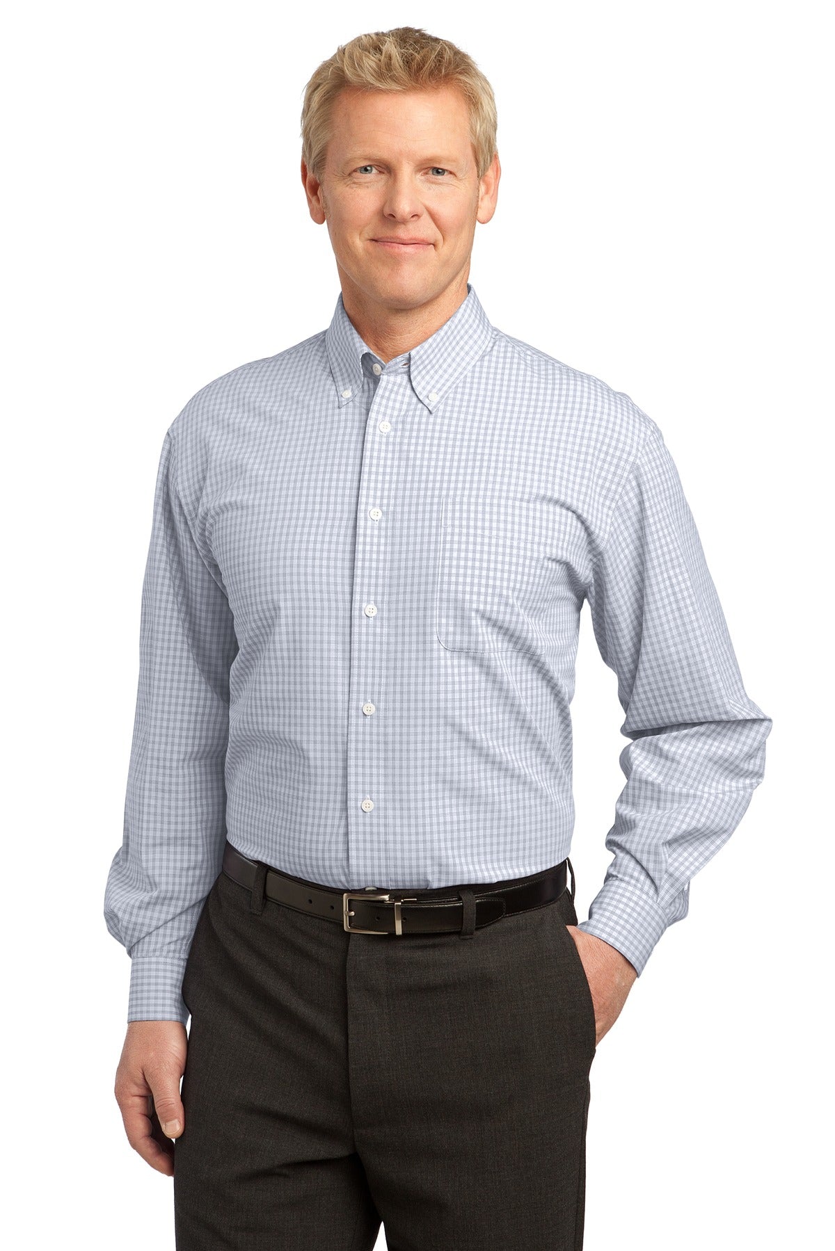 Port Authority Plaid Pattern Easy Care Shirt. S639 - EMBROIDERED