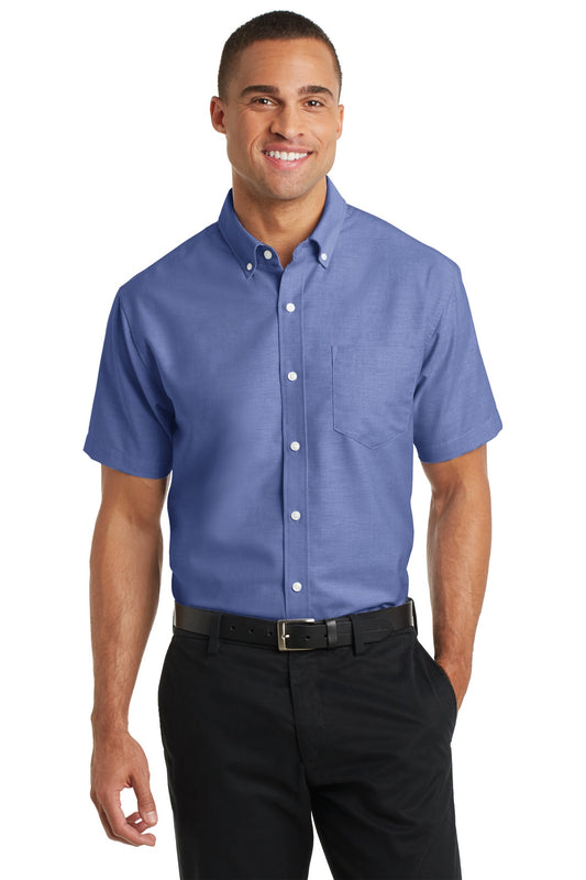 Port Authority Short Sleeve SuperPro‚ Oxford Shirt. S659 - EMBROIDERED
