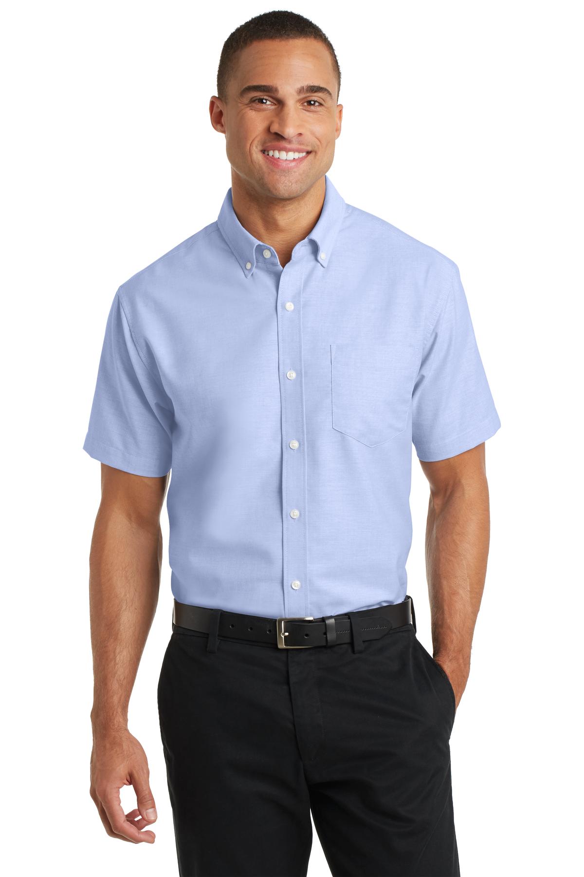 Port Authority Short Sleeve SuperPro‚ Oxford Shirt. S659 - EMBROIDERED