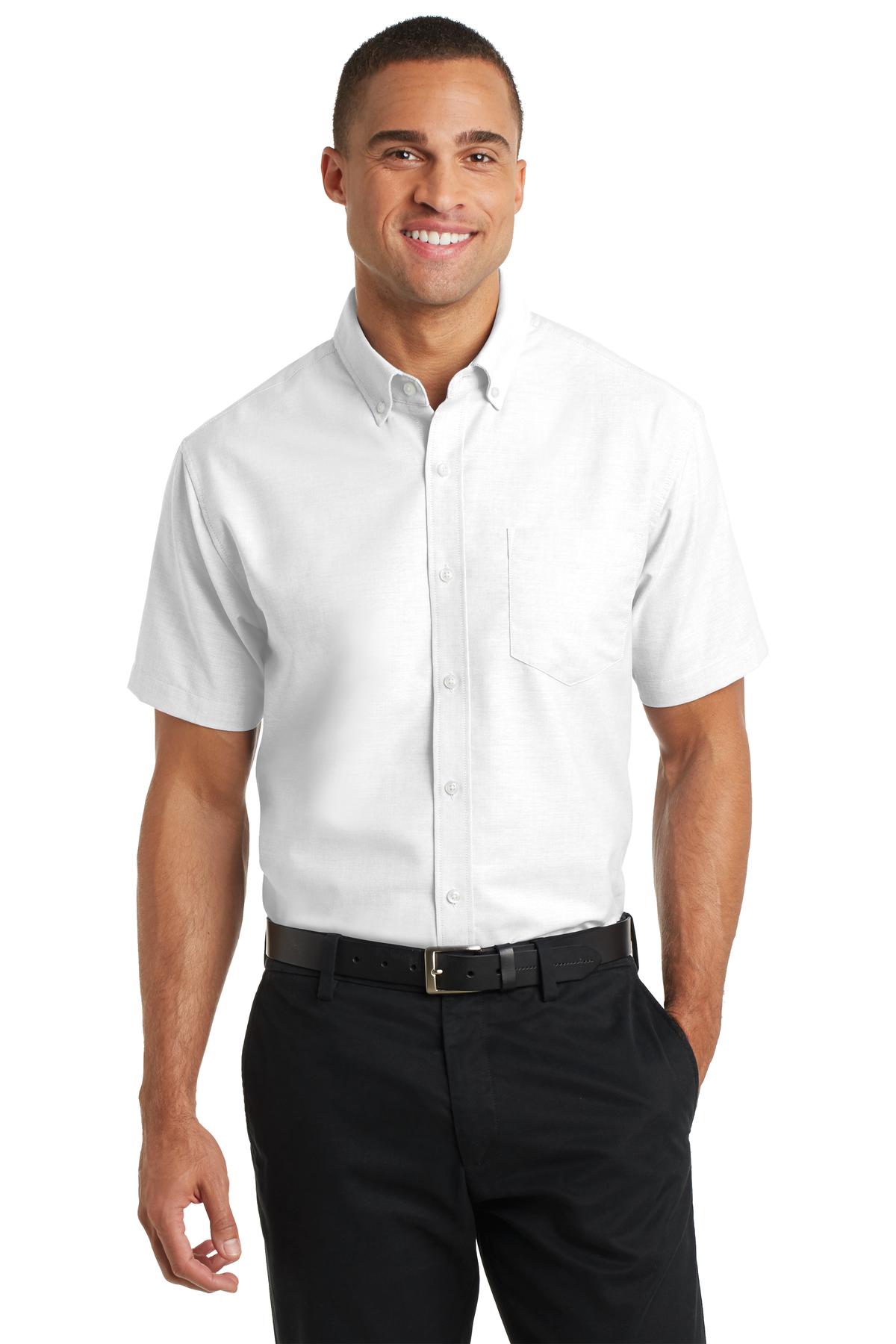 Port Authority Short Sleeve SuperPro‚ Oxford Shirt. S659 - EMBROIDERED