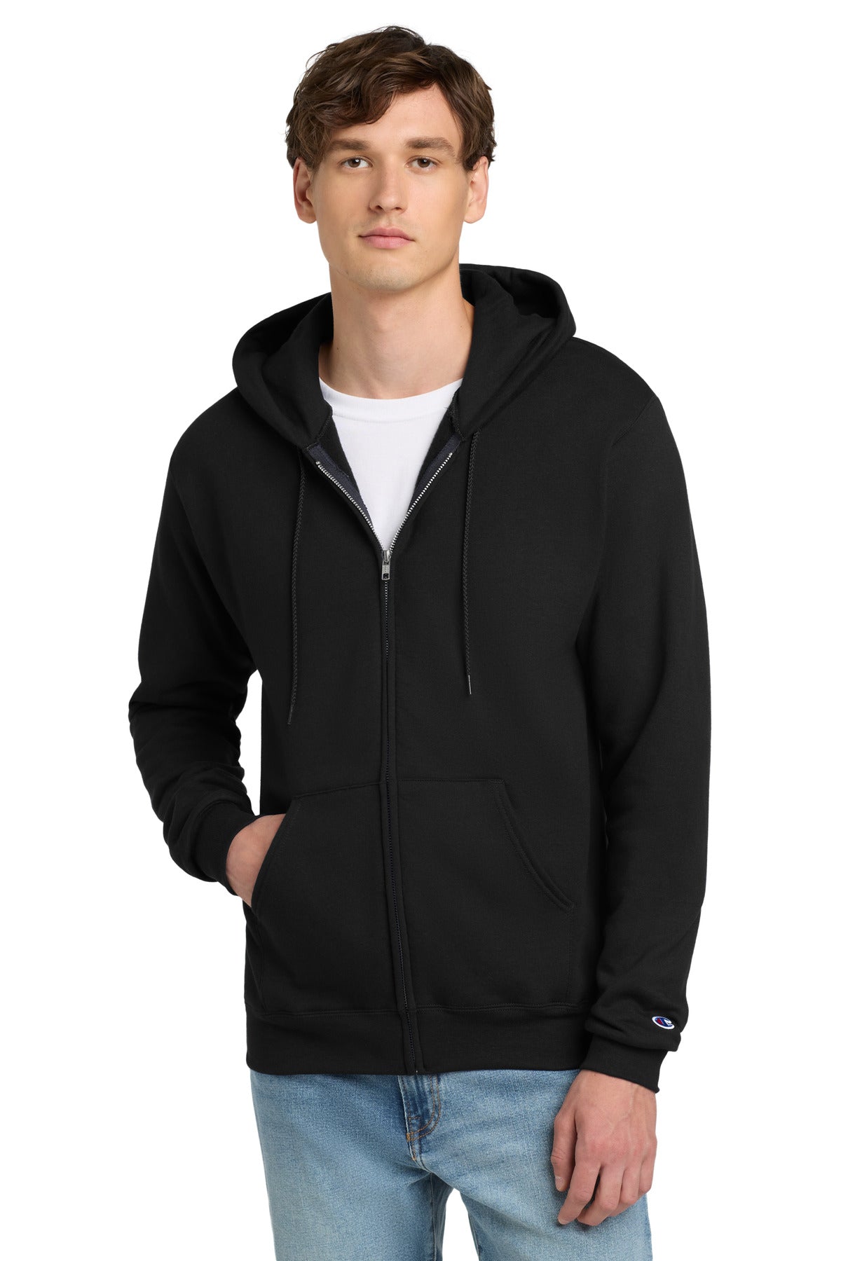 Champion Powerblend Full-Zip Hoodie. S800 - EMBROIDERED
