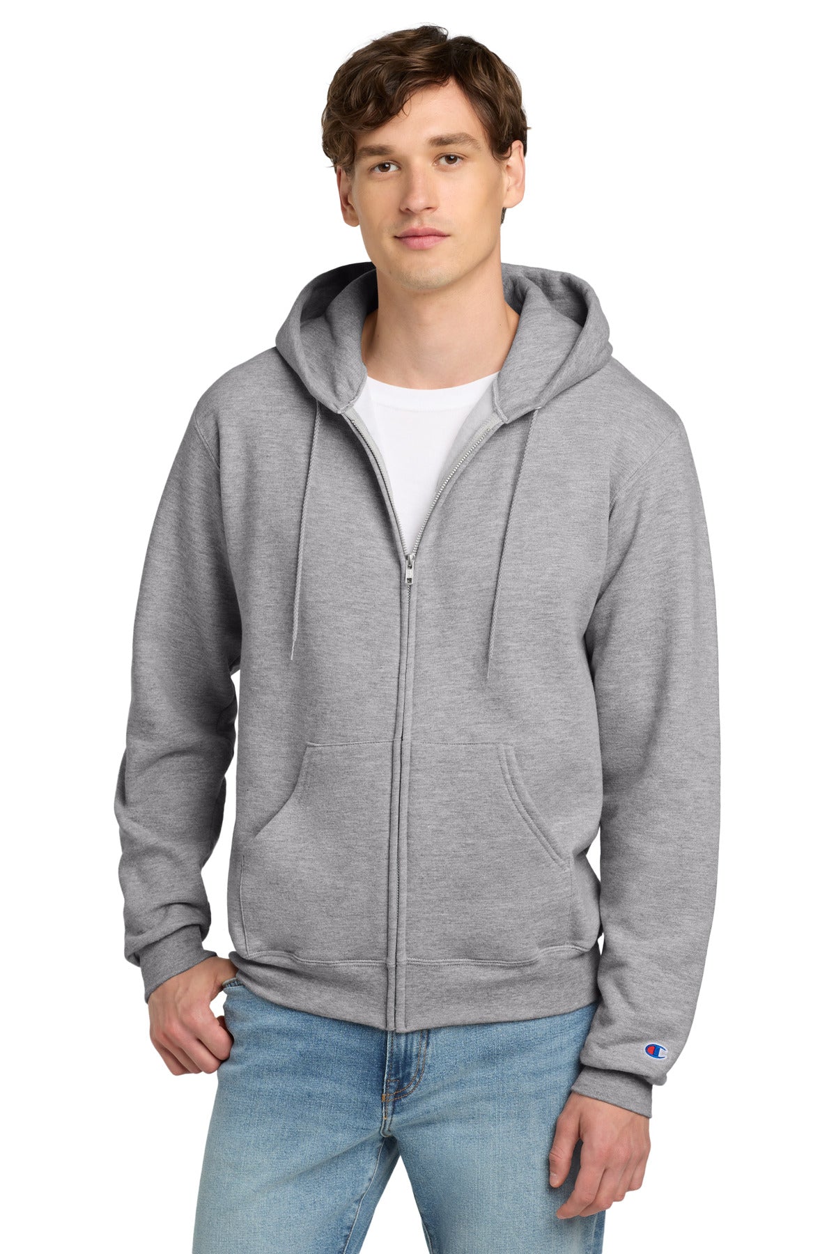 Champion Powerblend Full-Zip Hoodie. S800 - EMBROIDERED