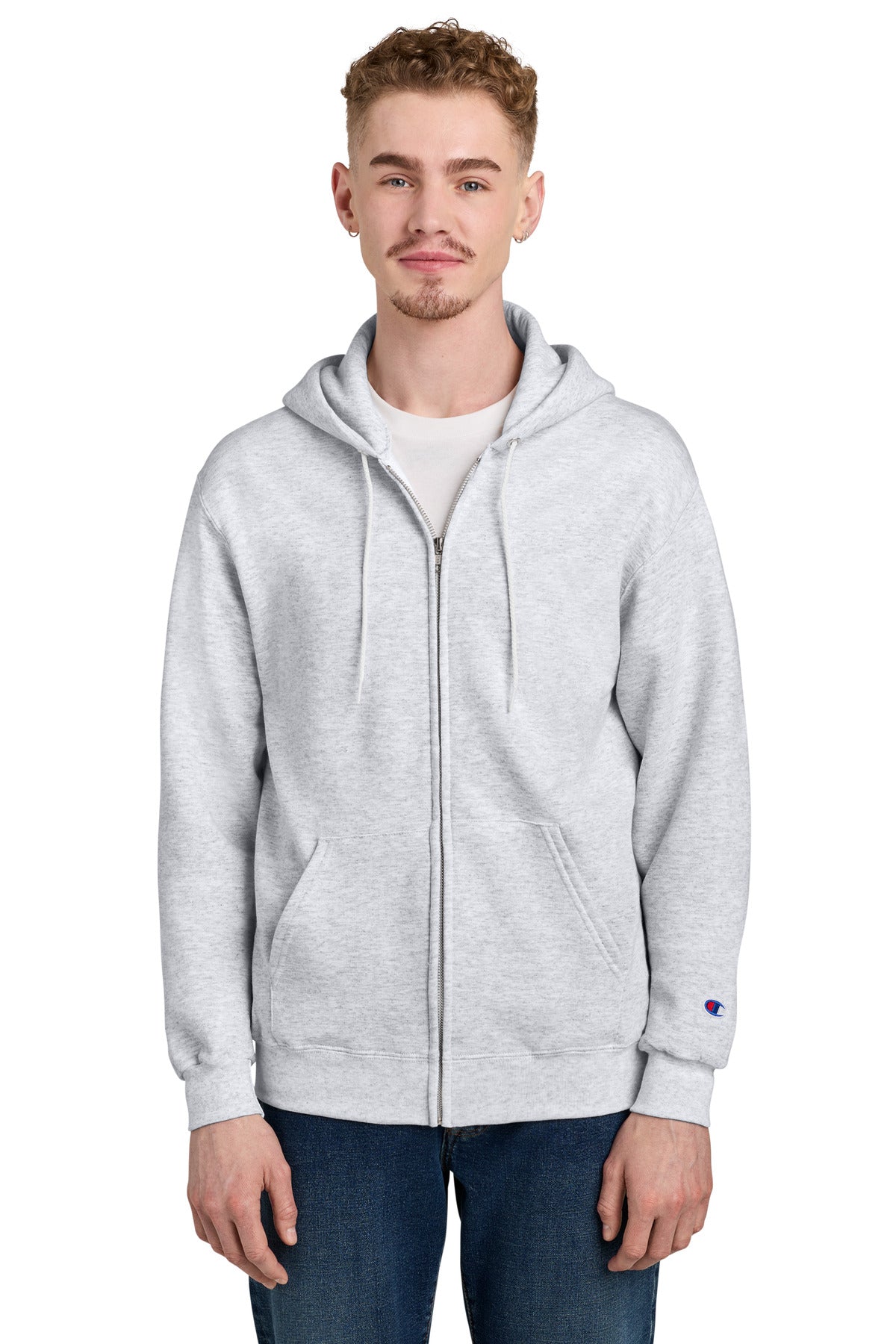 Champion Powerblend Full-Zip Hoodie. S800 - EMBROIDERED